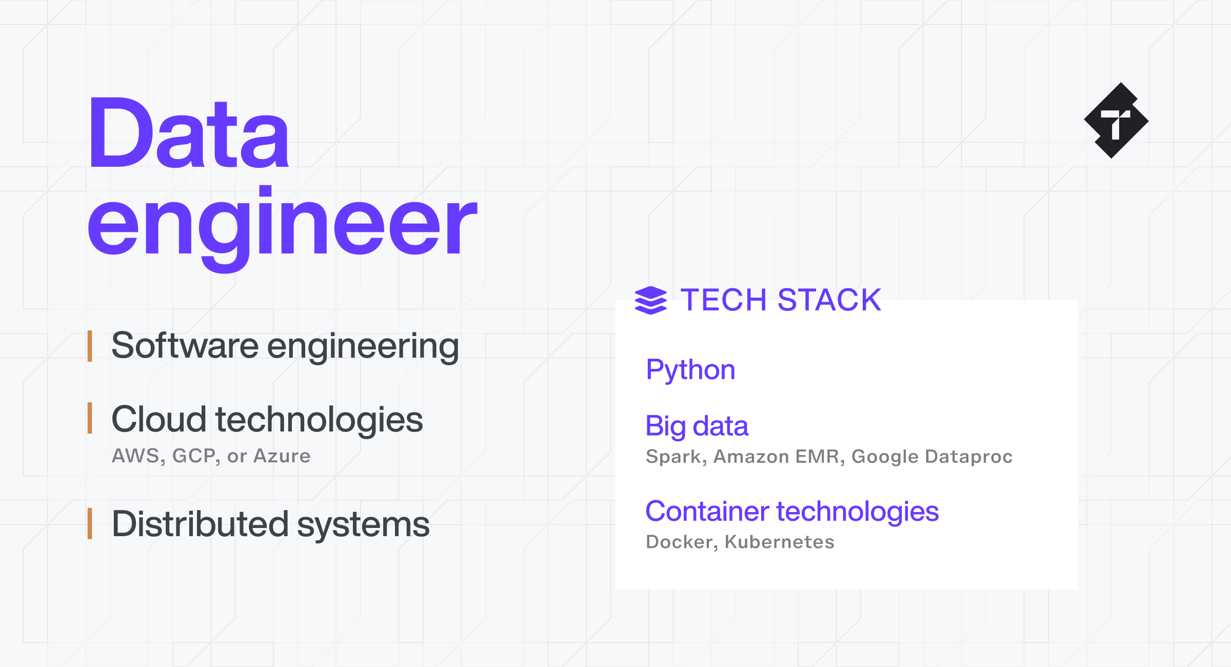 Data engineer skills and tech stack