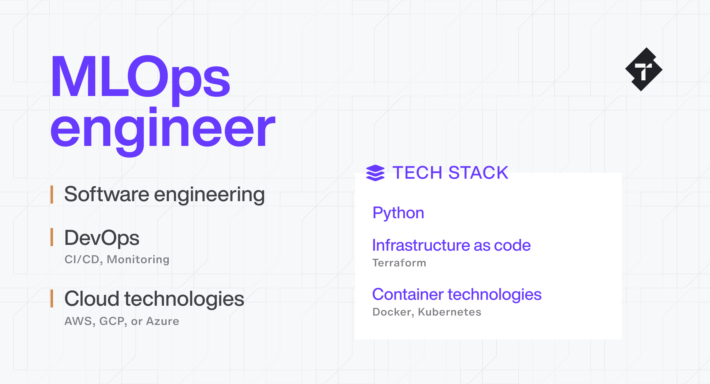MLOps engineer skills and tech stack