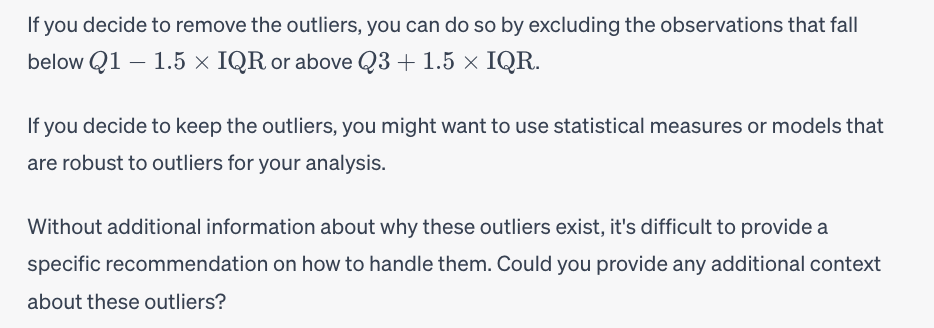 ChatGPT confused about outlier values