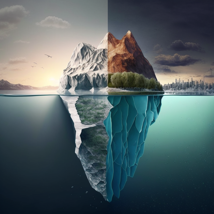 AI-generated image of a rock/iceberg