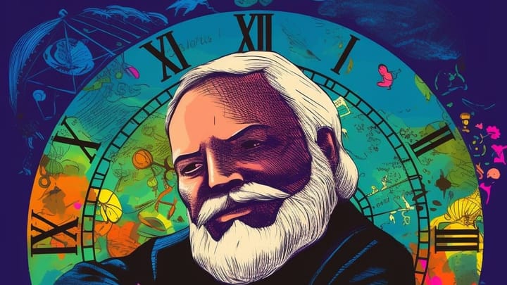 Victor Hugo and a clock face