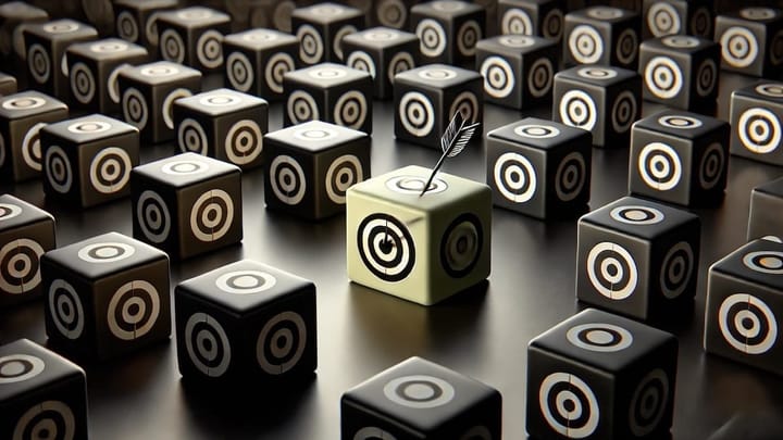 Targeting metaphor with black and white cubes